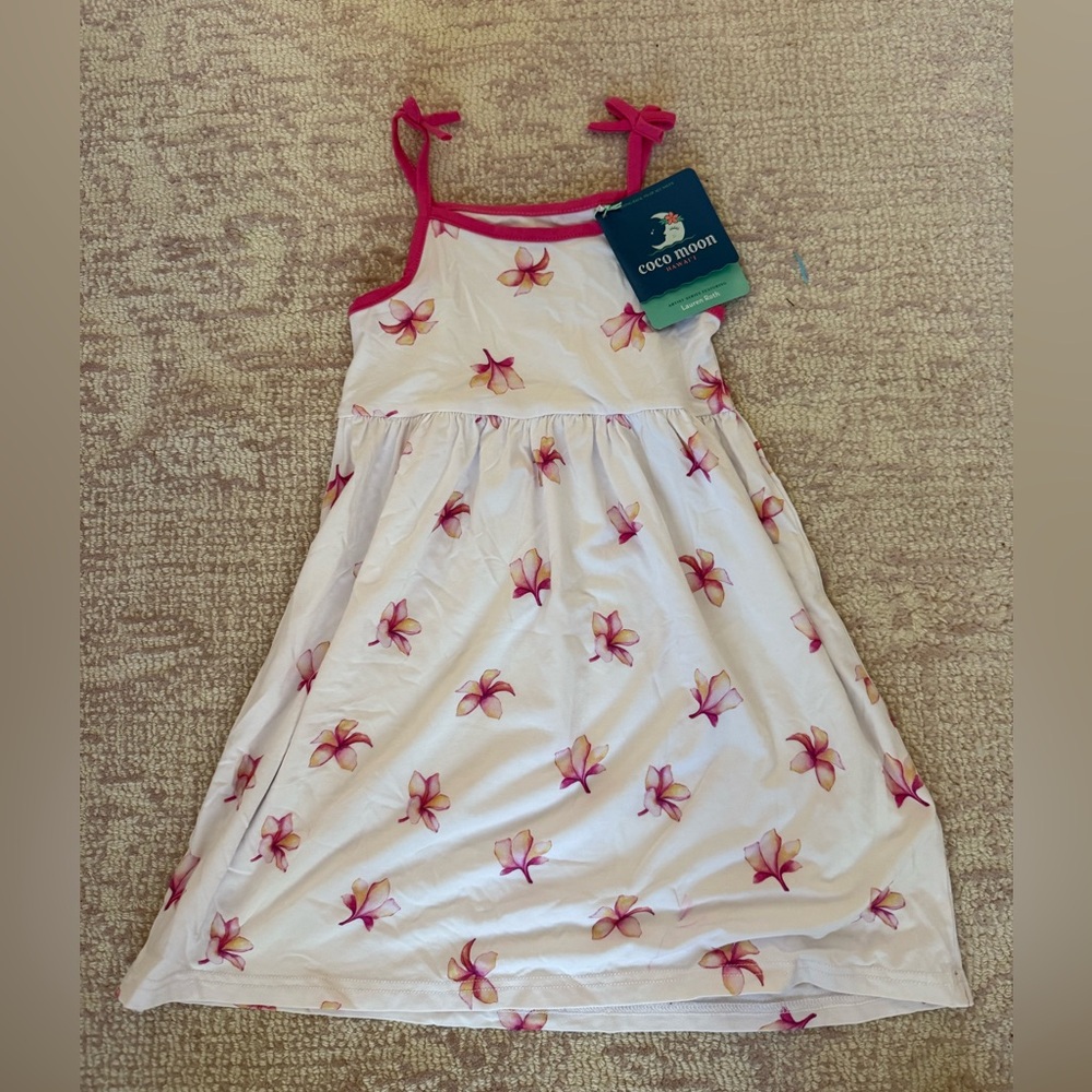 Plumeria Hawaiian flower Bamboo Kids Dress